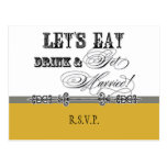 Eat, Drink n Get Married, RSVP Response Postcard