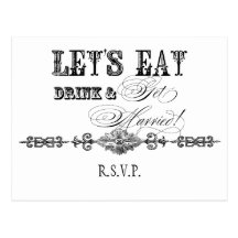 Eat, Drink n Get Married, RSVP Response Postcard