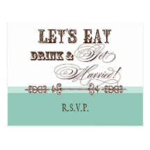Eat, Drink n Get Married, RSVP Response Postcard