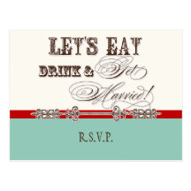 Eat, Drink n Get Married, RSVP Response Postcard