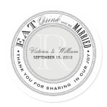 EAT, DRINK | WEDDING FAVOR LABEL