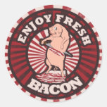Eat Fresh Bacon Funny Pig Parody Sticker