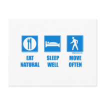 Eat healthy, sleep well, move often post cards