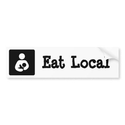 Eat Local Breastfeeding / Nursing Icon Bumper Sticker by TerryBain