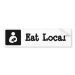 Eat Local Breastfeeding / Nursing Icon bumper stickers