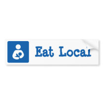 Eat Local Breastfeeding / Nursing Icon Bumper Sticker
