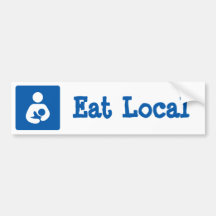 Eat Local Breastfeeding / Nursing Icon Bumper Sticker