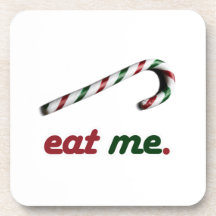 EAT ME CANDY CANE -.png Drink Coaster
