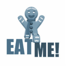 EAT ME! Gingerbread Man - Blue Photo Sculptures