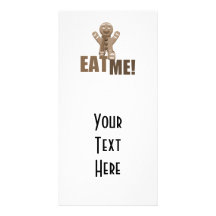 EAT ME! Gingerbread Man - Brown Sepia Personalized Photo Card