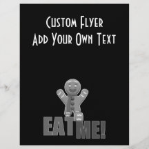 EAT ME! Gingerbread Man - Grey B&W Flyer Design