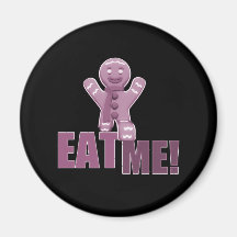EAT ME! Gingerbread Man - Pink Fridge Magnets