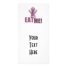 EAT ME! Gingerbread Man - Pink Photo Card