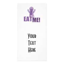 EAT ME! Gingerbread Man - Purple Photo Cards