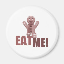 EAT ME! Gingerbread Man - Red Refrigerator Magnet