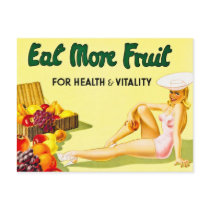 Eat More Fruit for Health & Vitality - Vintage Postcard