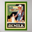 Eat More Milk ~ Vintage Advertising posters