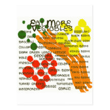 eat more vegtables postcards