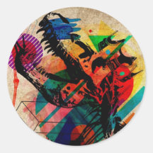 Eat or be eaten round stickers