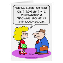 eat out misplaced decimal point cookbook greeting cards
