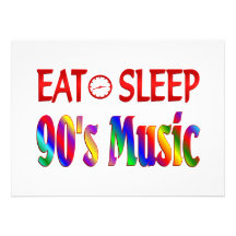 Eat Sleep 90's Music Personalized Invites