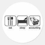 Eat Sleep Accounting Round Sticker