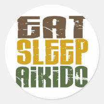 Eat Sleep Aikido 1 Round Stickers