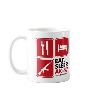 Eat Sleep AK-47 - Red Coffee Mugs by visualnewbie
