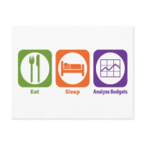 Eat Sleep Analyze Budgets Postcard