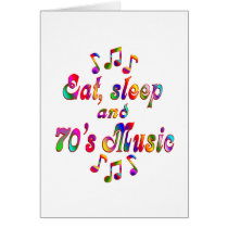 Eat, Sleep and 70's Music Greeting Cards