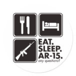 Eat Sleep AR-15 - Black Stickers