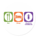 Eat Sleep Assist in Childbirth Stickers