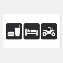 Eat Sleep ATV Rectangle Sticker