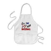 Eat Sleep Baseball Sock Monkey Aprons