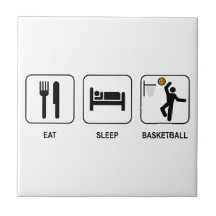 Eat Sleep Basketball Ceramic Tile