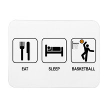 Eat Sleep Basketball Rectangle Magnets