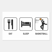 Eat Sleep Basketball Rectangle Sticker