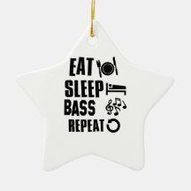 Eat Sleep Bass Christmas Ornament