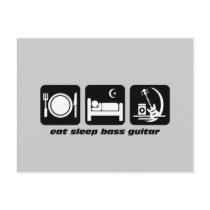 eat sleep bass guitar post cards