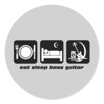 eat sleep bass guitar round stickers