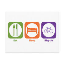 Eat Sleep Bicycle Postcard