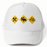 Eat Sleep Bicycle Road Signs Trucker Hat