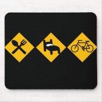 Eat Sleep Bicycle Road Signs Mousepad