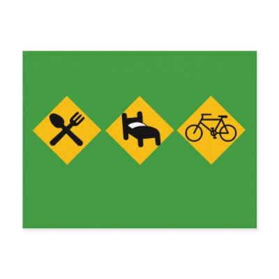 Eat Sleep Bicycle Road Signs Post Card by BicycleFun