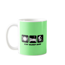 Eat sleep bike coffee mug