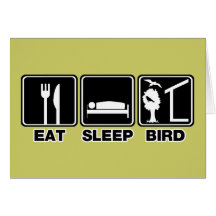 Eat Sleep Bird (blind) Greeting Cards