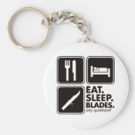 Eat Sleep Blades - Black Keychains