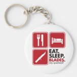 Eat Sleep Blades - Red Key Chains