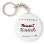 Eat Sleep Breathe Basset Hound Keychain
