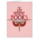 Eat Sleep Breathe Books Blank Card